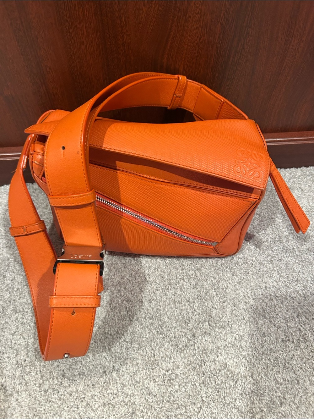 Loewe Orange Puzzle Bum Bag with Adjustable Strap